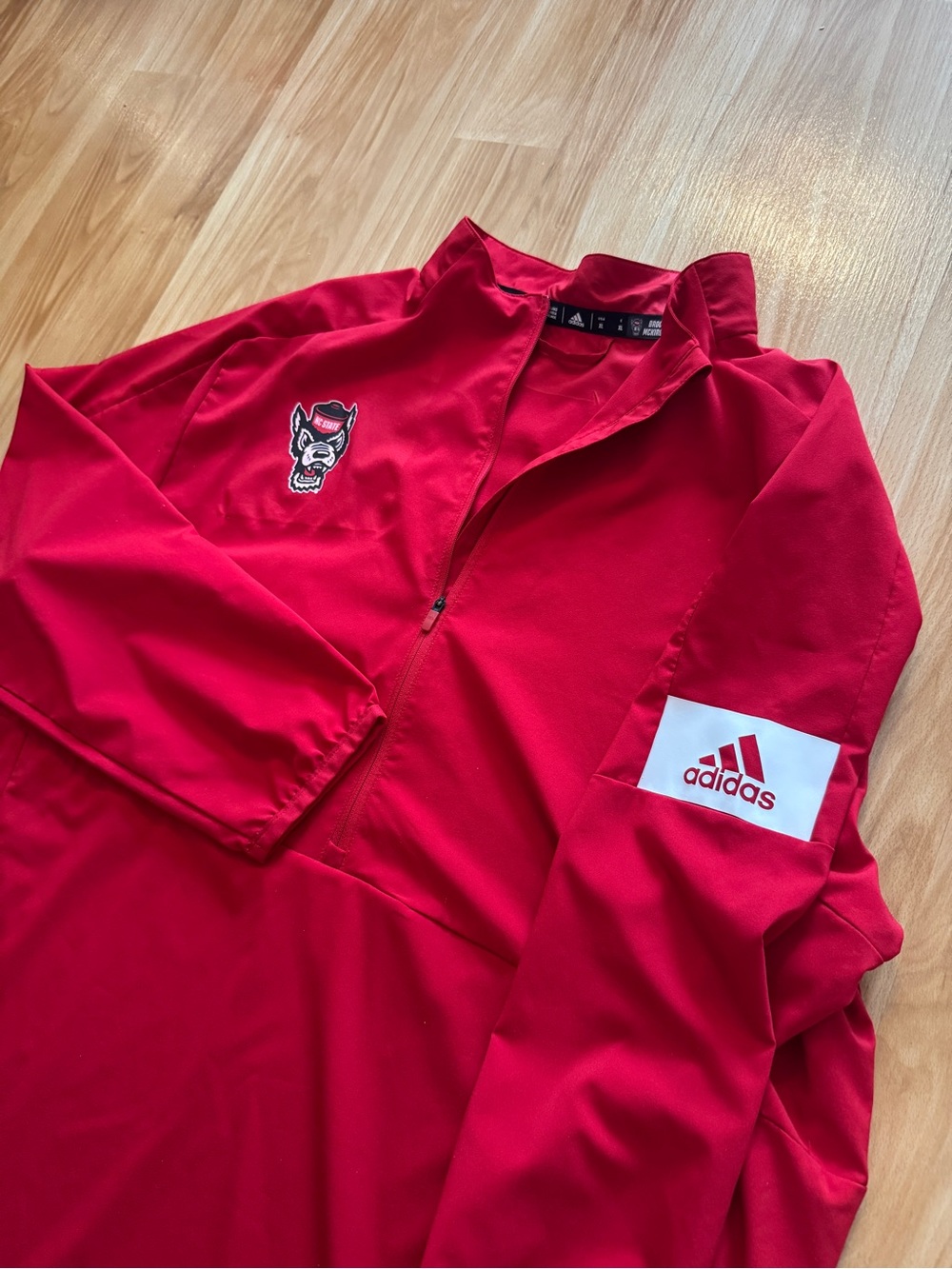 NC State NCSU Wolfpack Lightweight Half Zip Performance Pullover- Adidas Mens XL